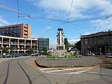 War Memorial of Musocco in Piazzale Santorre di Santarosa viewed from south at the intersection with Viale Espinasse Monumento ai caduti di Musocco da sud.jpg