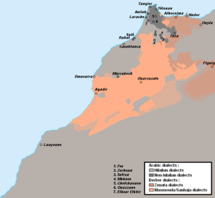 Linguistic map of Morocco Morocco - Linguistic map.png