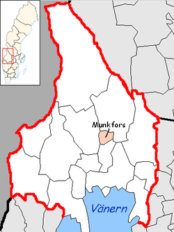 Община Мункфорш на картата на лен Вермланд, Швеция