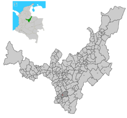 Location of the town and municipality of Garagoa in Boyacá Department.