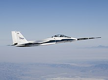 NASA's F-15B Research Testbed, aircraft No. 836 (74-0141), with the Quiet Spike attachment NASA F-15B 836 with Quiet Spike.jpg