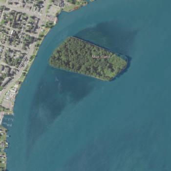 Aerial image of an island.