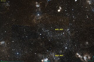 <span class="mw-page-title-main">NGC 2027</span> Open cluster in the constellation Dorado