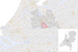 Locatie van de gemeente Houten (gemeentegrenzen CBS 2016)
