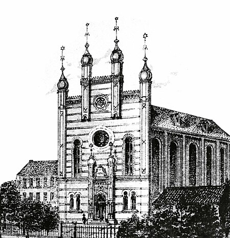 Neuss synagoge lithographie um 1870