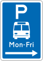 (R6-53.2.2) Bus Parking: Non-standard Hours (on the right of this sign)