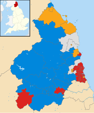 Northumberland INGGRIS pilkada tahun 2001 peta.svg