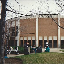 NetWare 4 and NDS were the subjects of many technical sessions at the Novell BrainShare conference, here seen during a break in 1995. Novell BrainShare sitting outside FAMB 1995.jpg