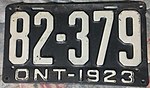 ONTARIO 1923 license plate (2290146968).jpg