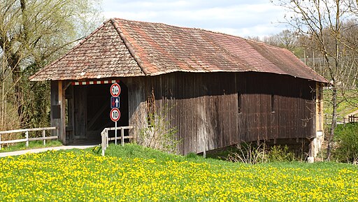 Oberbaumgarten, historische Holzbrücke