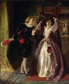 Olivia unveiling, 1874. From Act I, Scene 5 of William Shakespeare's Twelfth Night