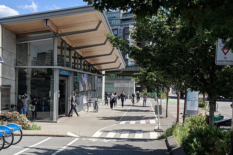 File:Olympic Village station entrance, May 2019 (2).jpg