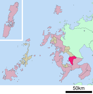 Location Ōmuras in the prefecture