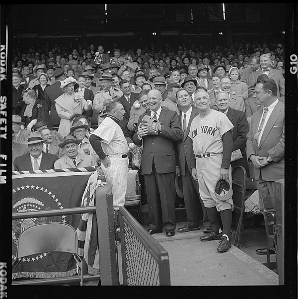 File:Opening '56 ball game (Ike throwing ball).jpg