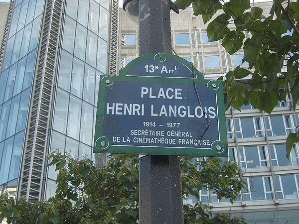 Place Henri Langlois in the 13th arrondissement in Paris is named in his honour