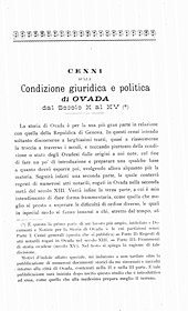 Ambrogio Pesce Maineri, Cenni sulla condizione giuridica e politica di Ovada dal secolo X al XV, 1909