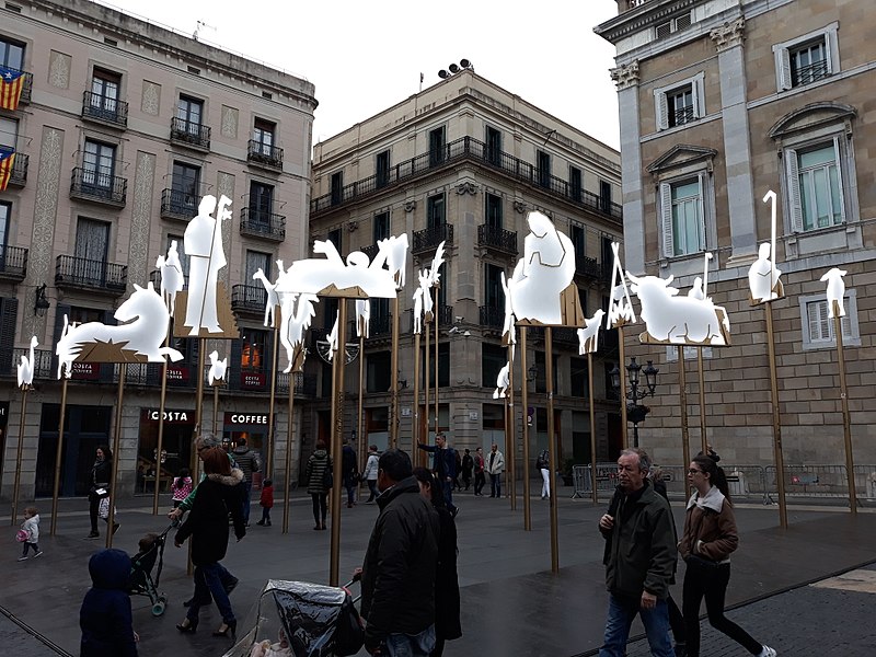 File:Pessebre a la Plaça Sant Jaume de Barcelona 2017.jpg