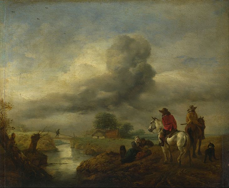 File:Philips Wouwerman - Two Vedettes on the Watch by a Stream (1650s).jpg