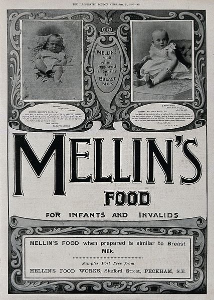 File:Photos of two infants in an advert for Mellin's food Wellcome V0047636.jpg