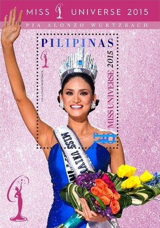 A commemorative stamp issued by the Philippine Post Office honoring Wurtzbach