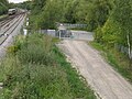 The site of the former Port Meadow Halt railway station, viewed from Aristotle Lane footbridge, looking north towards Wolvercote.