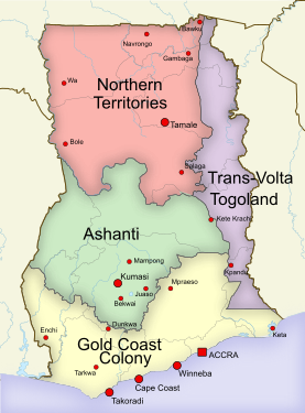 Pre-independence regions of Ghana