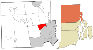 Providence County Rhode Island incorporated and unincorporated areas North Providence highlighted.svg