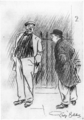 Belated Reveller. "You a Speshul Conshtable?"Special Constable. "Yes." (Long pause.)B. R. "What arms 'ave yer?"S. C. "A truncheon and a whistle, and (suddenly inventive, in view of reveller's superior physique) a six-shooter."B. R. "Ah, well, I'm not takin' any fortreshes to-night."Illustration from the Punch magazine of September 16th, 1914.