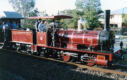 Ndeg 6 on its first trip after restoration 1991 QR heritage loco A10 no. 6 on its first trip after restoration ~1990.jpg