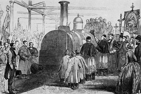 Opening ceremony of the Rouen and Le Havre Railway in 1844