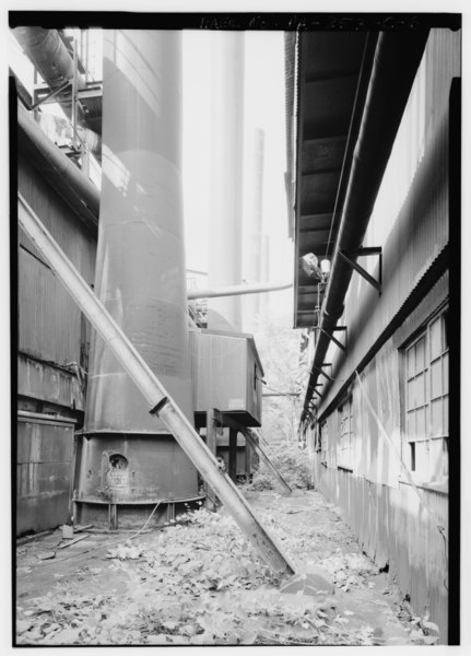 File:SOAKING PIT STACKS LOOKING NORTHWEST. - Pittsburgh Steel Company, Monessen Works, Open Hearth Plant, Donner Avenue, Monessen, Westmoreland County, PA HAER PA,65-MONE,1C-6.tif