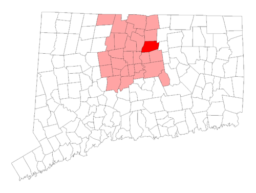 Location of South Windsor within Hartford County, Connecticut