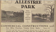 Advertisement for the sale of Allestree Park. Sale Allestree Park 1936.jpg