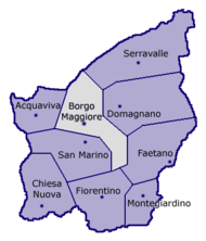 Localização de Borgo Maggiore em San Marino