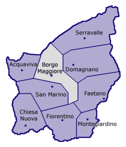 Borgo Maggiore'nin San Marino içindeki konumu