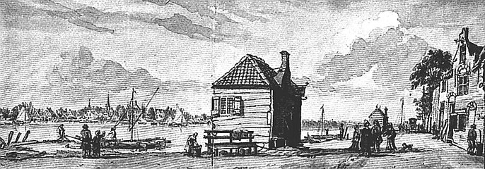 English: Schaardijk bij het Kralingse veer. 12 September 1750.