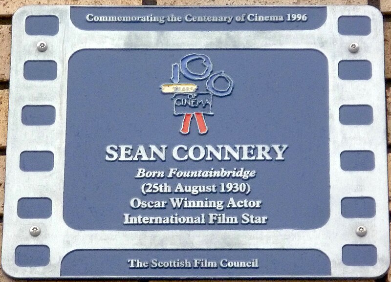 File:Sean Connery plaque, Fountainbridge Edinburgh.jpg