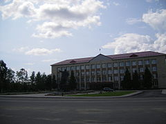 El edificio de la administración del distrito de Shumilino