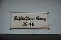 Historisches Straßenschild in Lübeck "Schlachter-Gang"