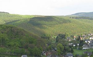 Simberg;  in front left his west-south-west foothills Simrich