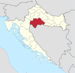 Locatie van provincie Sisak-Moslavina in Kroatië