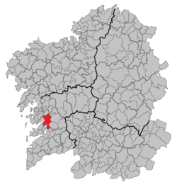 Location of the municipality of Pontevedra within Galicia