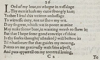 <span class="mw-page-title-main">Sonnet 26</span> Poem by William Shakespeare