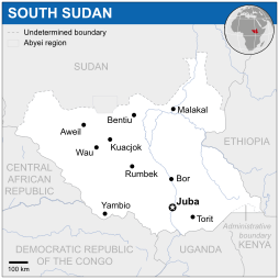 Карта Південного Судану