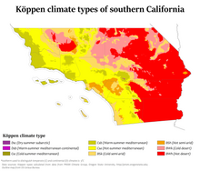 Koppen climate types of southern California Southern California Koppen.png