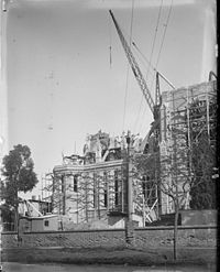 The expansion of the cathedral underway in 1929 St Mary's Cathedral, Perth - 1929 expansion.jpg