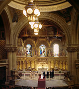 Interior of the Stanford Memorial Church at the center of the Main Quad