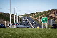 Stonehaven Fast Link as pictured from the roundabout, the difference between the AWPR and the rest of the A90 immediately becomes apparent Stonehaven junction on the A90 AWPR.jpg