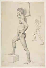 Study of a Male Nude Shouldering a Wooden Block at the Metropolitan Museum of Art, ca. 1832