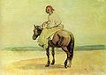Taras Sjevtsjenko. Kozak op rug van een paard. Waterverf op papier, 1848-1849.